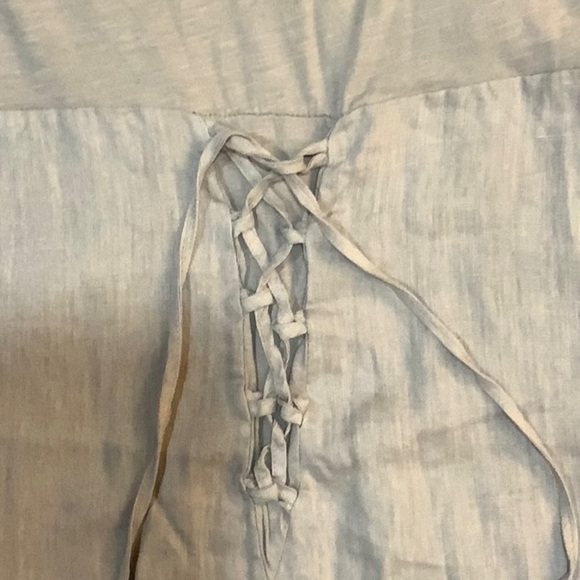 Carina Ricci Size S Made in Italy 100% Linen Blend Dress with Lace - Beige. - Picture 7 of 8